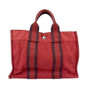 HERMES handbag tote bag full toe PM dark red